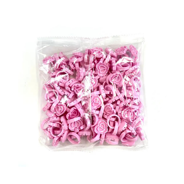 Heart Shape Glue Rings (100pcs)