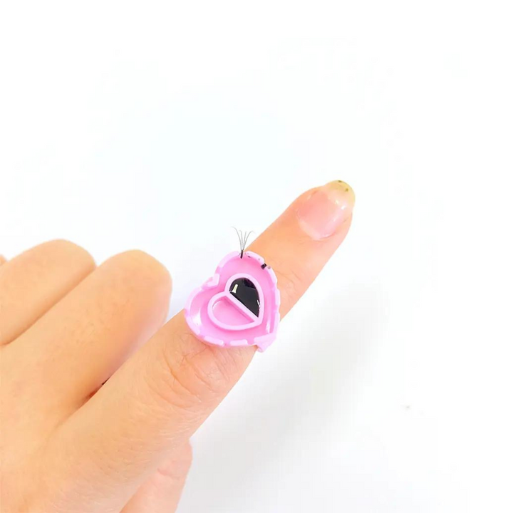 Heart Shape Glue Rings (100pcs)