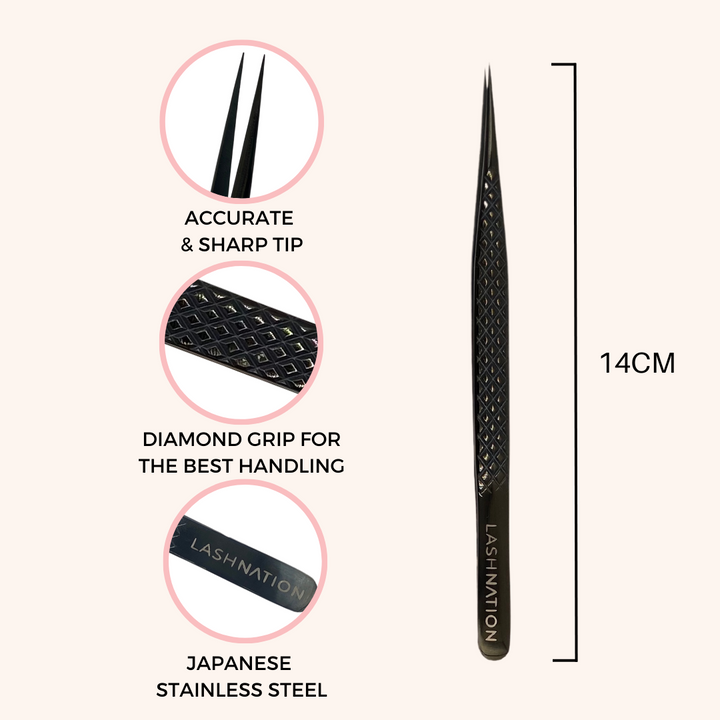 Straight Tweezers - Black Plasma Edition